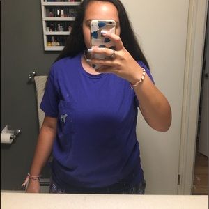 PINK Victoria Secret royal blue sequin t-shirt